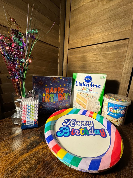 Birthday Cake Kit- Everything for a quick and easy gluten free birthday party to-go! - Gluten-FreeDelivery.com