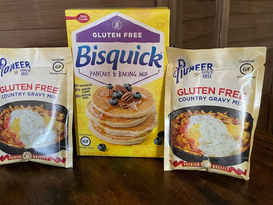 Bisquick GF Biscuits and Pioneer GF Country Gravy Kit - Gluten-FreeDelivery.com